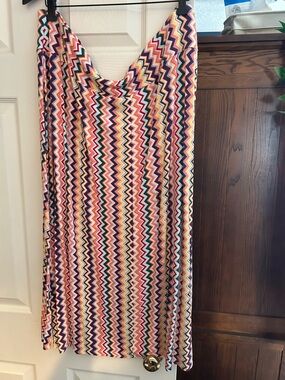 Joe Fresh Pink Teal Yellow Chevron Maxi Skirt